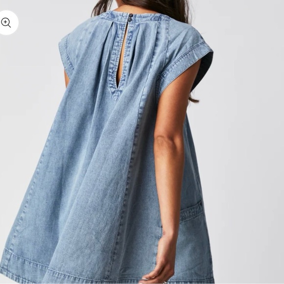 NWT Free People Light Blue Denim Dress - Picture 3 of 10